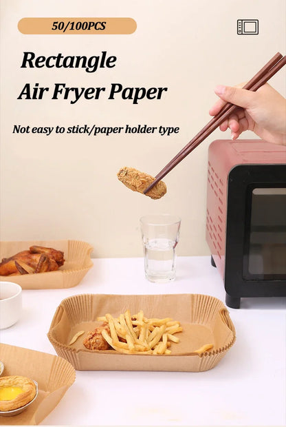 Disposable Air Fryer & Baking Paper — Non-Stick, Oilproof Mat for Microwave, Barbecue & Kitchen Accessories