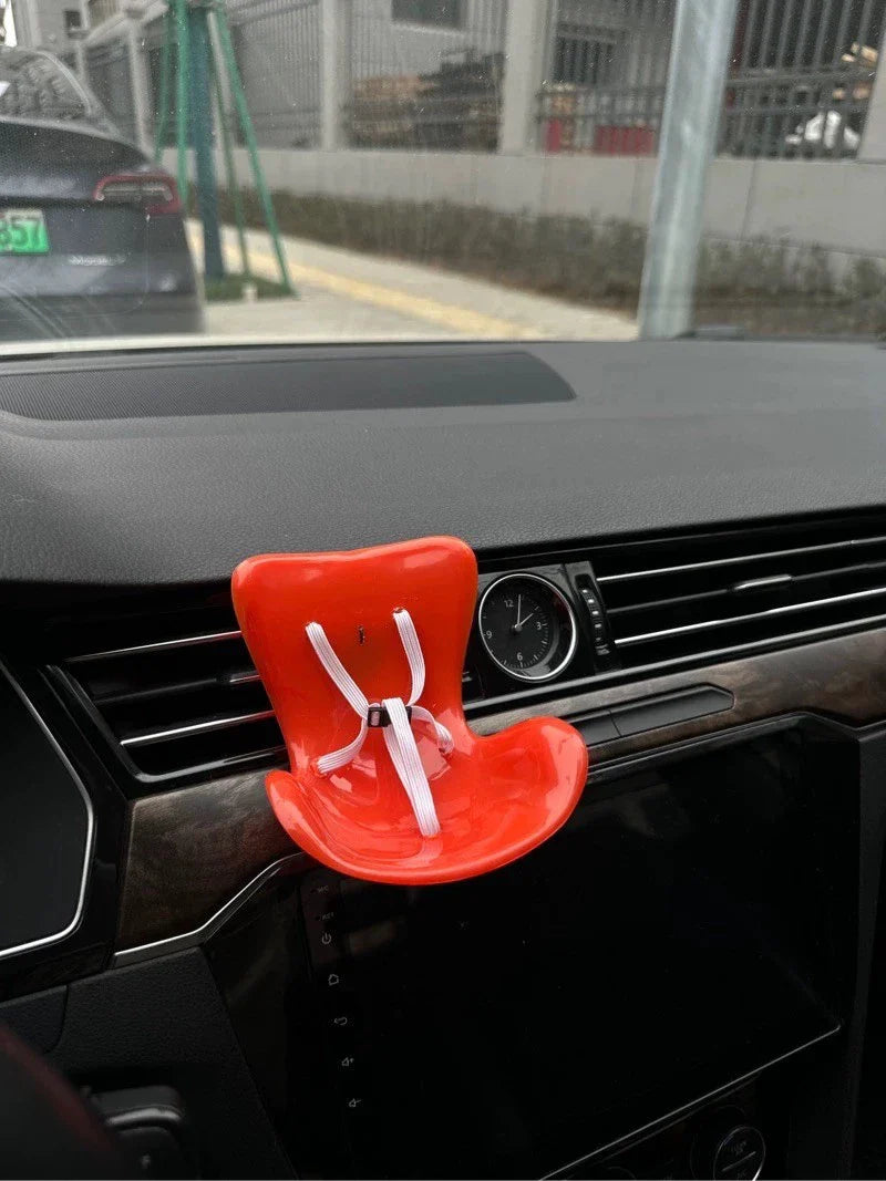 Labubu Car Doll Safety Seat – Kawaii Plush Aromatherapy Air Freshener for Ob11 & Dolls up to 18cm