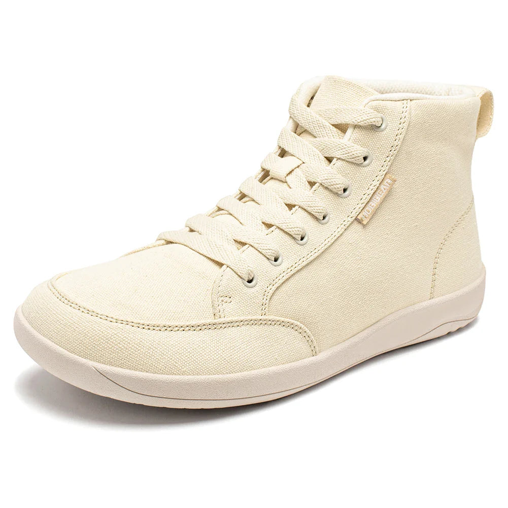 HOBIBEAR Mid-Top Barefoot Shoes – Unisex Wide Toe Canvas Sneakers for Walking & Outdoor