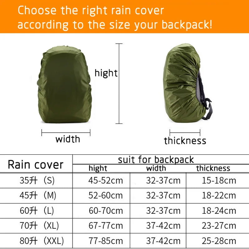 35-80L Waterproof Backpack Rain Cover – Outdoor Camping, Hiking & Mountaineering Bag Protector
