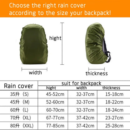 35-80L Waterproof Backpack Rain Cover – Outdoor Camping, Hiking & Mountaineering Bag Protector