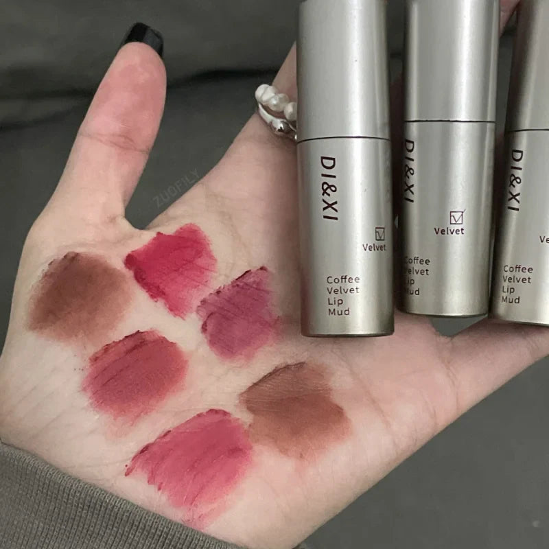 Long-Lasting Waterproof Matte Velvet Lip Gloss – Smooth Nude Brown Lip Tint for Festival Gifts