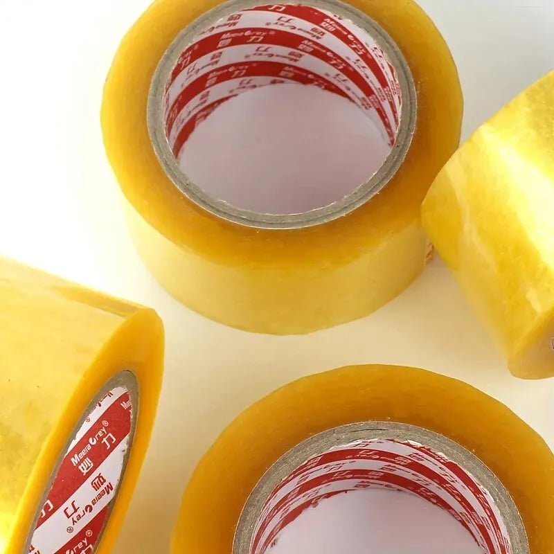 10/1PCS Heavy-Duty Packing Tape – Transparent Yellow & White Box Sealing Tape for Large Rolls & Thick Package Shipping