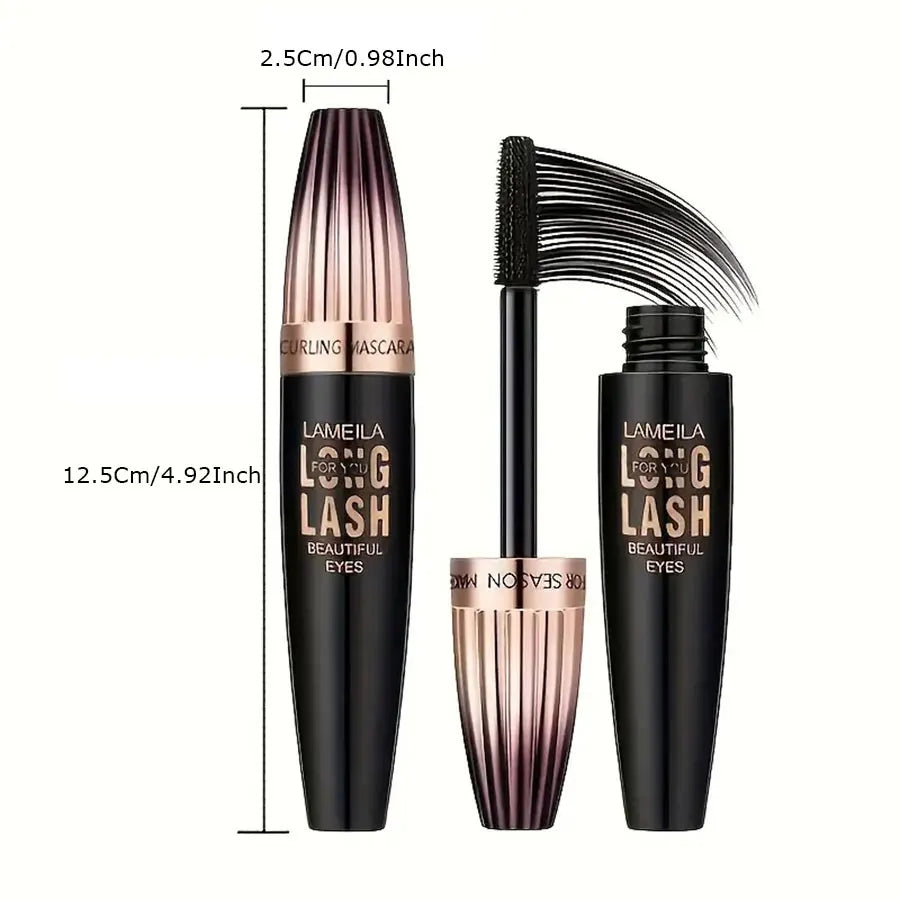 Waterproof 4D Mascara – Thick, Long, Smudge-Proof, Plump & Long-Lasting Curling for Large Eye Makeup, Makeup Tools