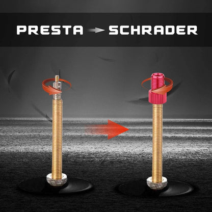 10-Color Aluminum Bicycle Valve Adapter – PRESTA to SCHRADER Converter for Bikes & Cars