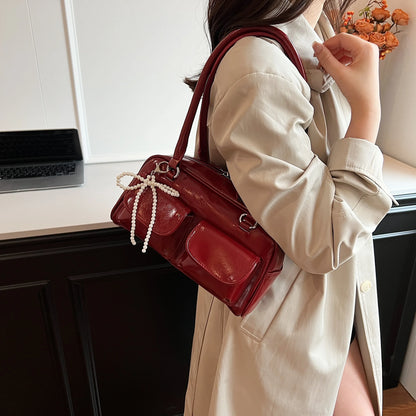 Fashionable Underarm Bow Pillow Bag for Women – 2024 Korean Edition Simple Trendy Shoulder Bag