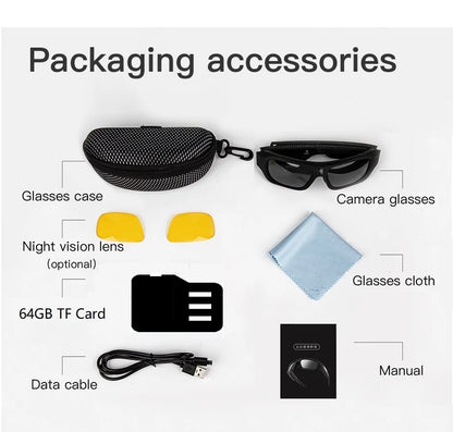 4K HD Smart Glasses Camera — Eyewear Camcorder for Driving, Cycling & Outdoor Video Recording