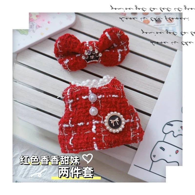 17cm Labubu Doll Accessories - Luxury Sweet Woolen Suit, Crossbody Bag & Princess Shoes Set