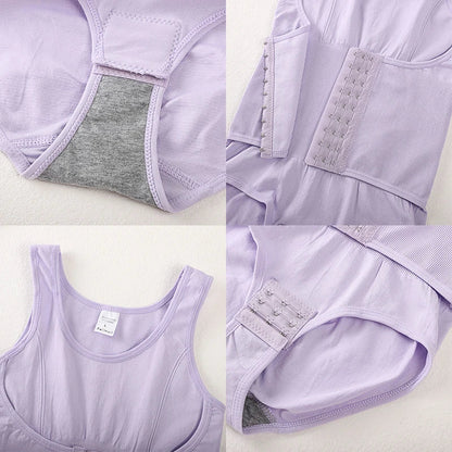 Bodysuit Shapewear – Double Breasted Tummy Control Body Shaper, Postpartum Slimming Waist Trainer & Comfort Corset for Flat Belly