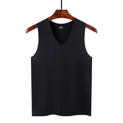 Men’s Silk Seamless Tank Top – Sleeveless Sport Vest Casual Gym Undershirt for Summer Comfort Wear