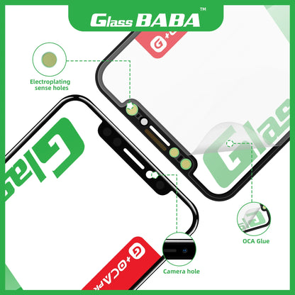 10PCS Glass BABA G+OCA 2-in-1 Screen Lens – High Quality for iPhone 12, 13, 11, 14, 15 Plus, Pro, Max, Mini, X, XS, XR