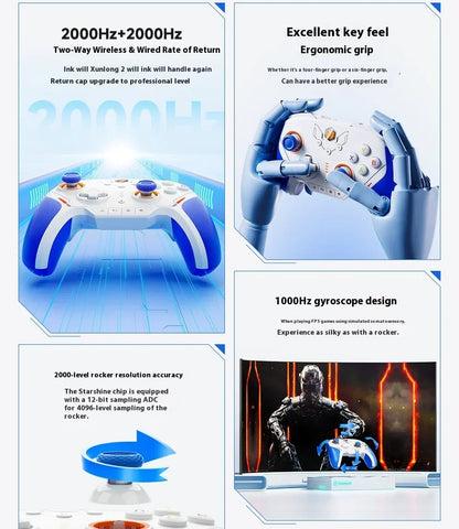 BIGBIGWON Blitz 2 TMR Star Flash Wireless Bluetooth Gamepad – 2000Hz Somatosensory Controller for Nintendo Switch, PC & Steam