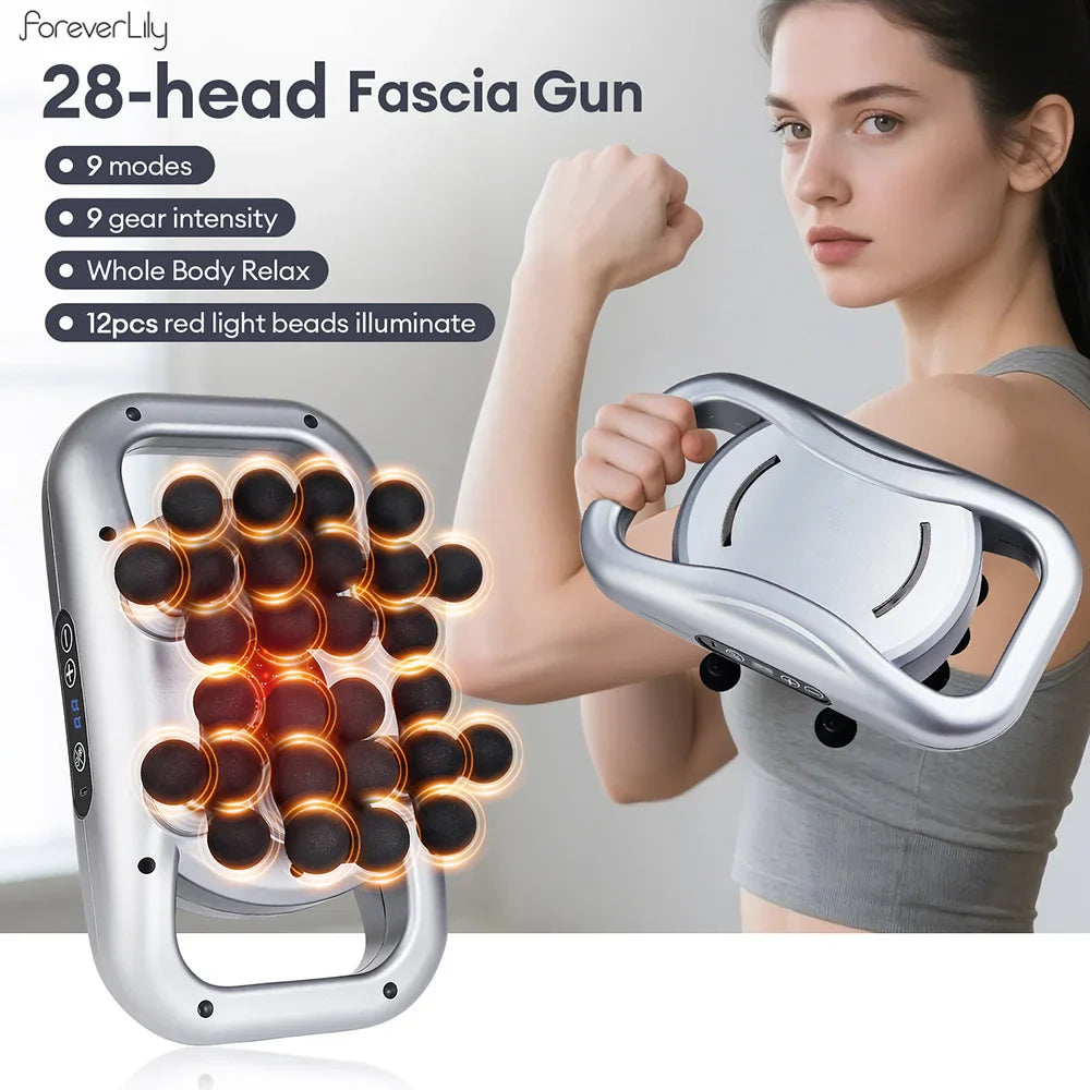 48-Head Body Massage Gun — High-Frequency Vibration Fascia Massager for Neck, Back, Waist, Thigh & Shoulder Muscle Relief