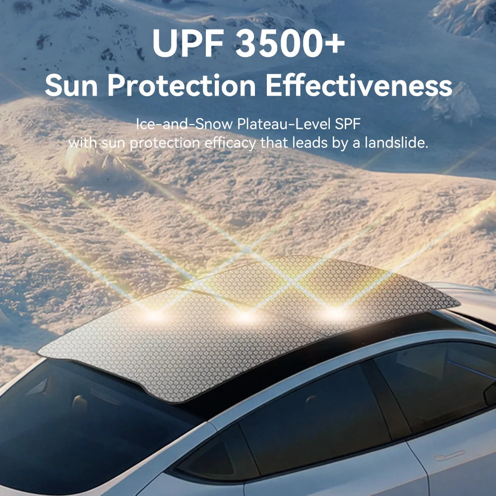 Tesla Model 3/Y Sunshade - Graphene Honeycomb Roof, Front & Rear Sunroof Glass Cover 2025-2026