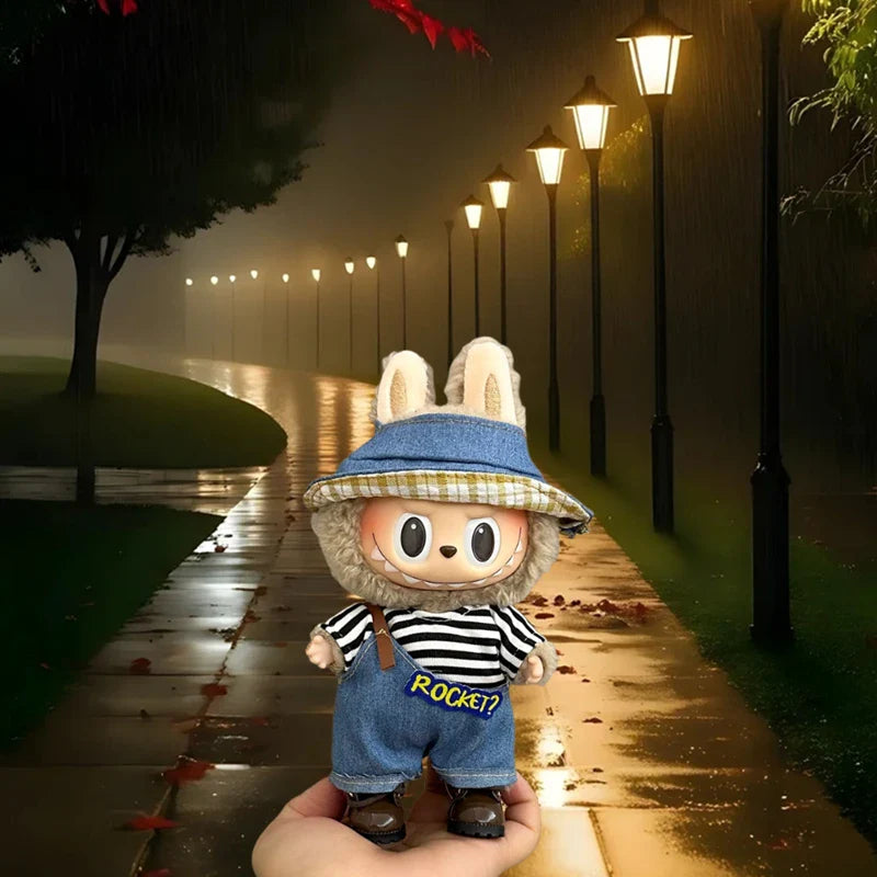 Labubu V1 V2 15/17cm Doll Clothing Set — Fashion Hoodie & Pants Korean Idol Style DIY Accessories Gift