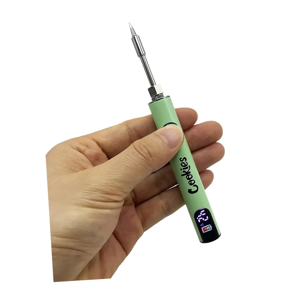 510 Thread Electric Soldering Iron – Welding Heating Tool Pen with LCD Display, Adjustable Voltage, 650mAh Battery for Cookies