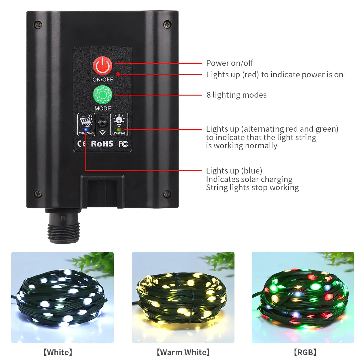100M Solar LED Fairy String Lights – Waterproof Outdoor Christmas Garland Lights for Garden & Patio Decor