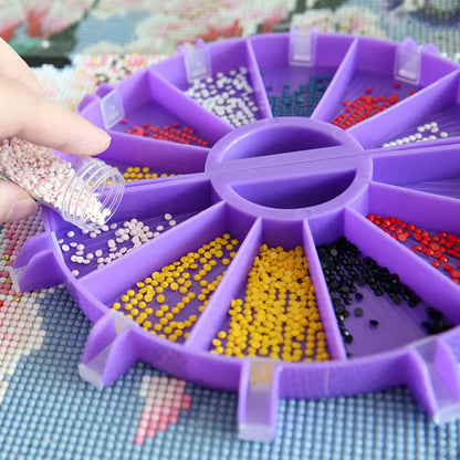Diamond Painting Tray Kit: 6-Grid Palette with Large Capacity Drill Plate - Art Beading and Cross Stitch Tools