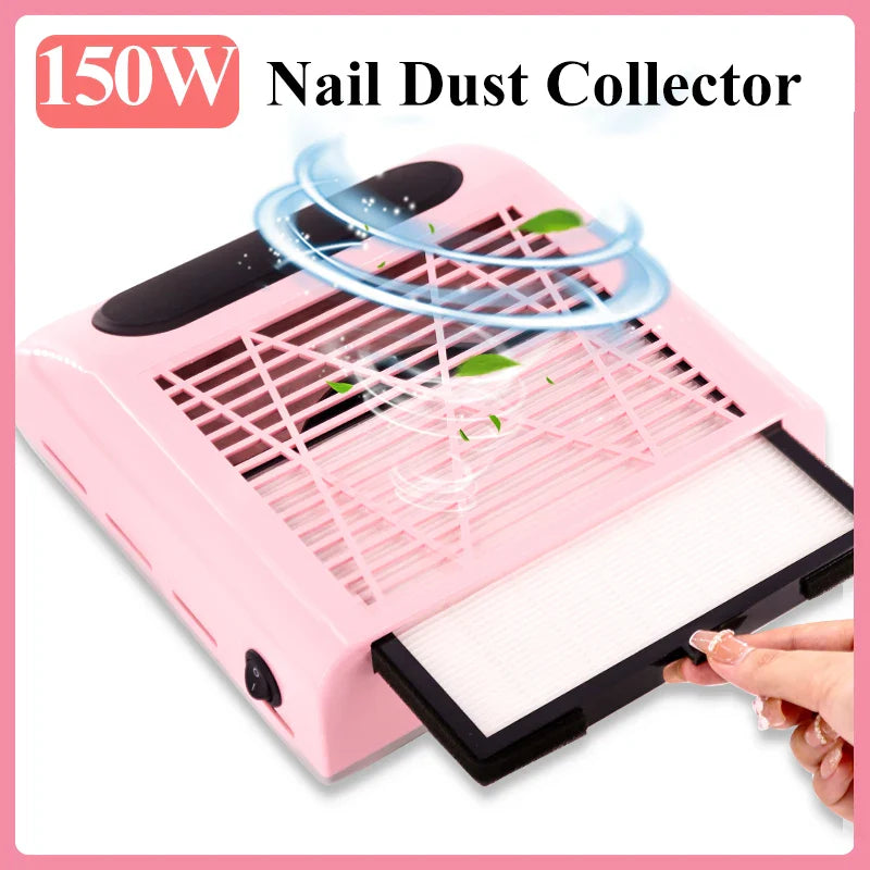Nail Dust Collector – Powerful Manicure Vacuum Cleaner with Filter, Nail Extractor Fan for Nail Art Tools