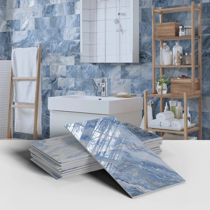 16PCS Marble Pattern Wall Stickers - Waterproof Oil-Proof PET Foam Kitchen Backsplash & Decorative Wallpaper Panels