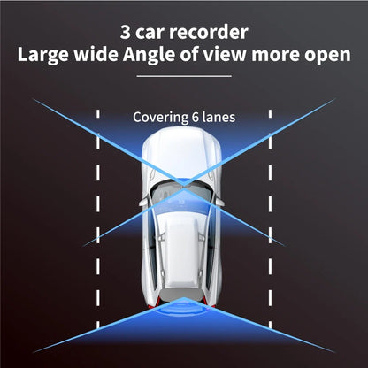 3-Channel Dash Camera 1080P HD - Front, Interior & Rear View Recorder with Night Vision & Loop Recording