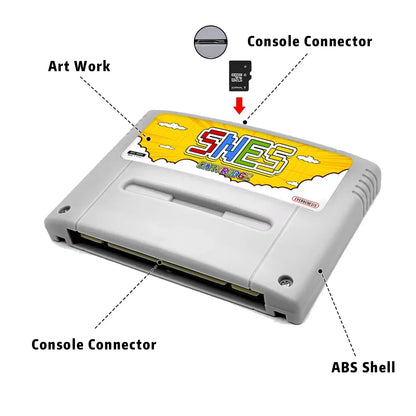 3000-in-1 SFC Game Cartridge with 8GB TF Card — Memory Card for Super Famicom & SNES Console