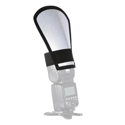 Universal 2-in-1 Silver & White Flash Diffuser Softbox – Photography Flash Light Reflector Accessory