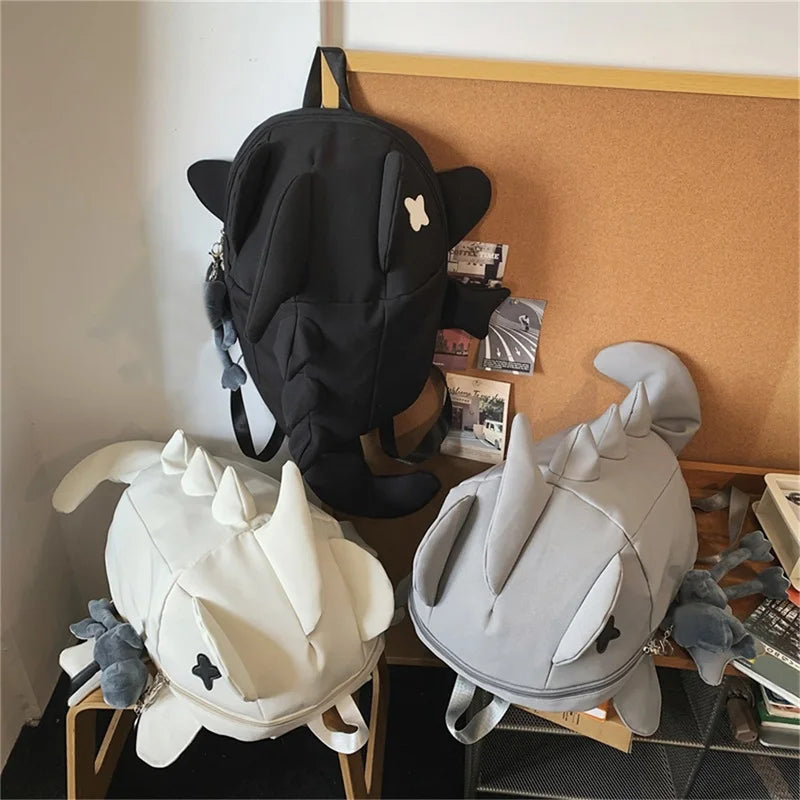 Unisex Shark-Shaped Backpack – Trendy Large Capacity School & Daily Bag for Casual Street Use (Pendant Not Included)
