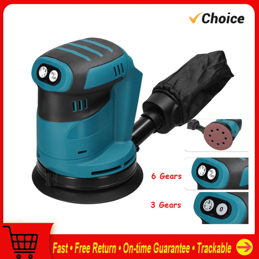 125mm 90W Brushless Cordless Orbital Sander - Electric Polisher for Wood, Metal Grinding & Polishing