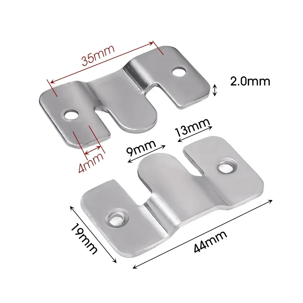 1-10 Set Stainless Steel Picture Frame Hooks | Wall Hanger Flush Mount Hanging Bracket Connector for Furniture