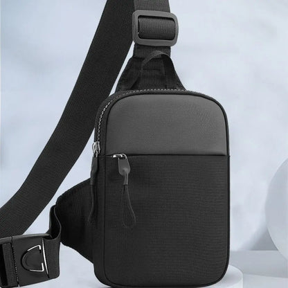 Men’s Small Canvas Chest Bag – Fashion Mini Crossbody Shoulder Sling Bag for Sport & Phone