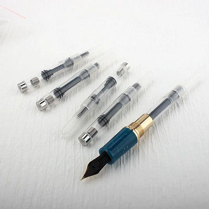 10pc Black Fountain Pen Ink Converter & Refill Cartridges – Pump Style