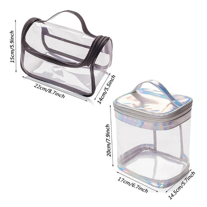 Clear PVC Makeup Bag – Portable Waterproof Travel Cosmetic Pouch