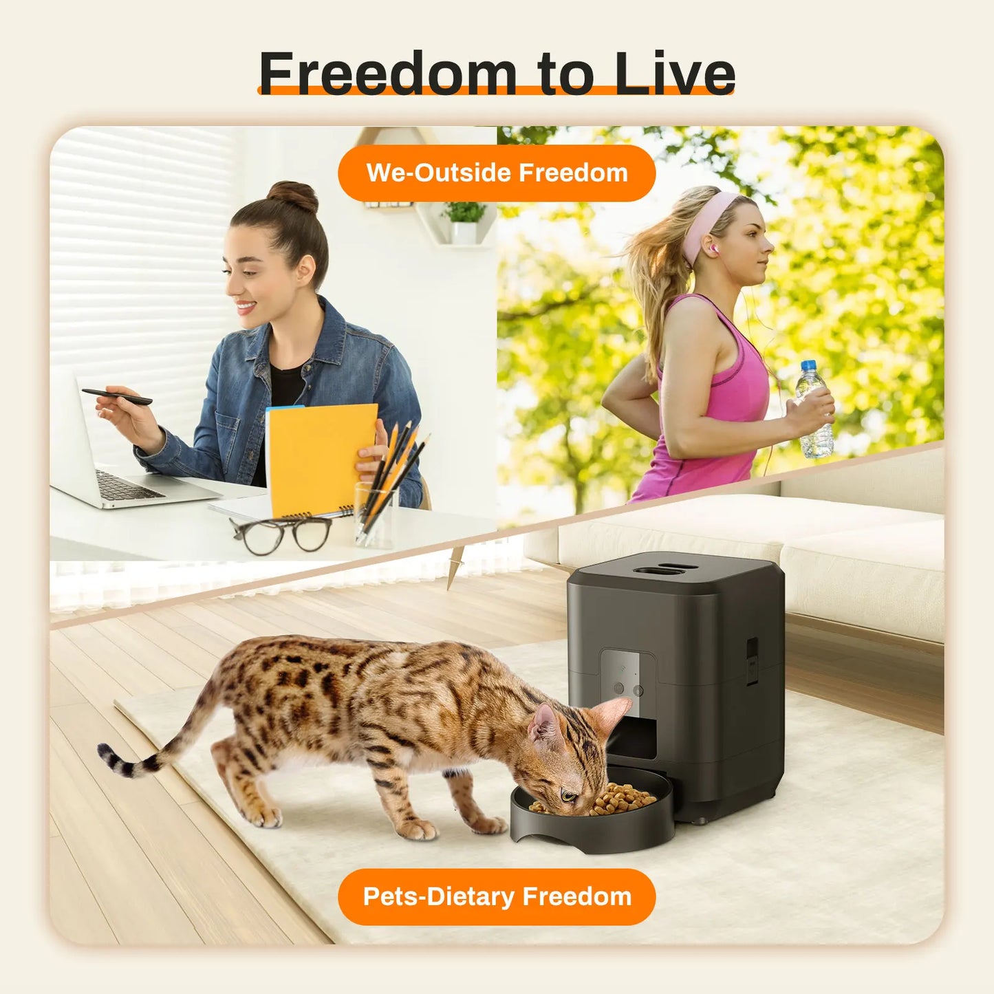 Smart Automatic Pet Feeder — Timed Cat & Dog Food Dispenser with Slow Feed Bowl