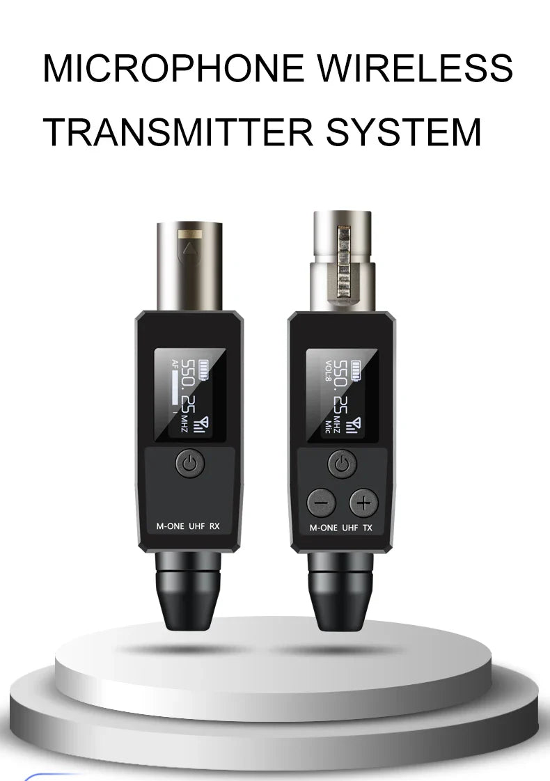 VK-38 UHF Wireless Microphone Converter – XLR Transmitter & Receiver for Dynamic Mic & Guitar