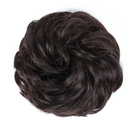 Azqueen Synthetic Messy Bun Chignon – Gray Brown Hair Bun Pad with Elastic Rope & Rubber Band Hair Extensions