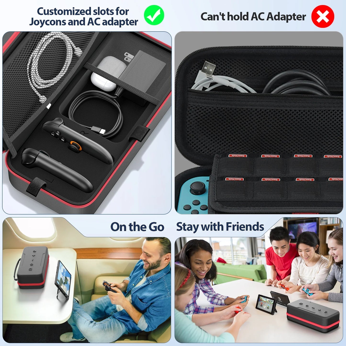 Large Storage Bag for Nintendo Switch — Anti-Scratch, Waterproof Travel Case for Switch, Switch OLED & Switch 2