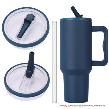 40oz Tumbler Flip Straw Lid – Spill-Proof, Reusable Replacement Cover for Stanley Cups