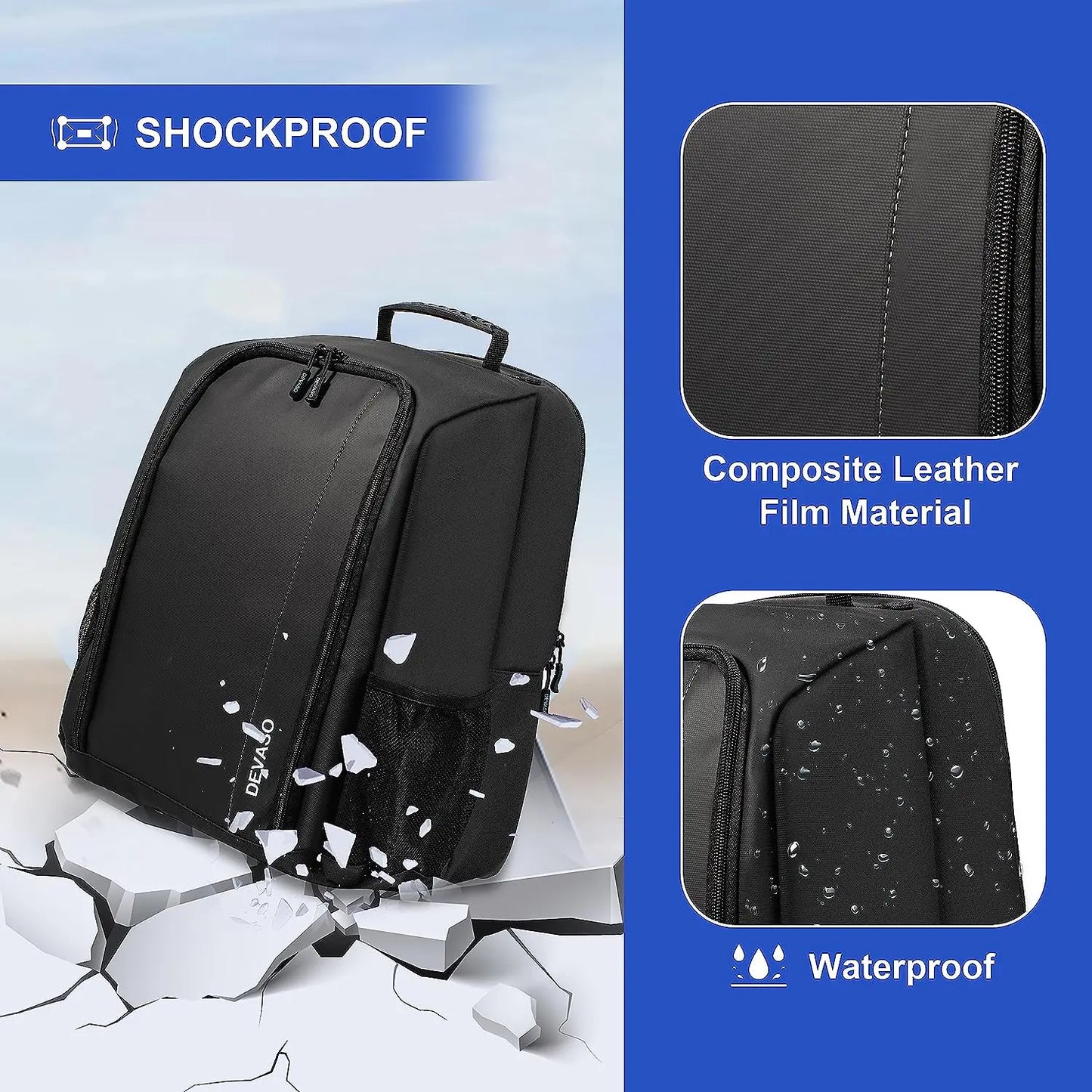 Gaming Console Backpack for PS5 & PSVR2 – Large Capacity Travel Storage Bag for Console, Controllers & Accessories