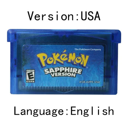 GBA Pokémon Game Cartridge – Emerald, FireRed, LeafGreen, Ruby & Sapphire USA Version for GBA/NDS
