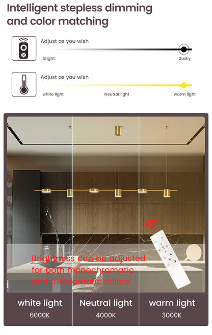 Contemporary Elegance: Modern LED Living Room Chandeliers - Dimmable Ceiling Chandelier for Dining Table, Kitchen, and Indoor Lighting Ambiance