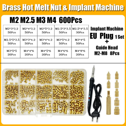 Brass Hot Melt Insert Knurled Nut – Copper Thermal Conduction Nut for 3D Printer Plastic Heat Insertion Tool