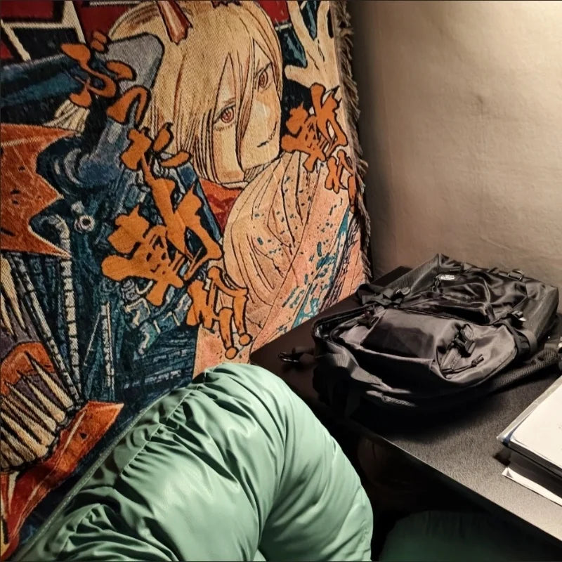 Anime Dragon Ball & One Piece Cotton Blanket – Casual Decorative Throw for Bed, Sofa, and Home Decor