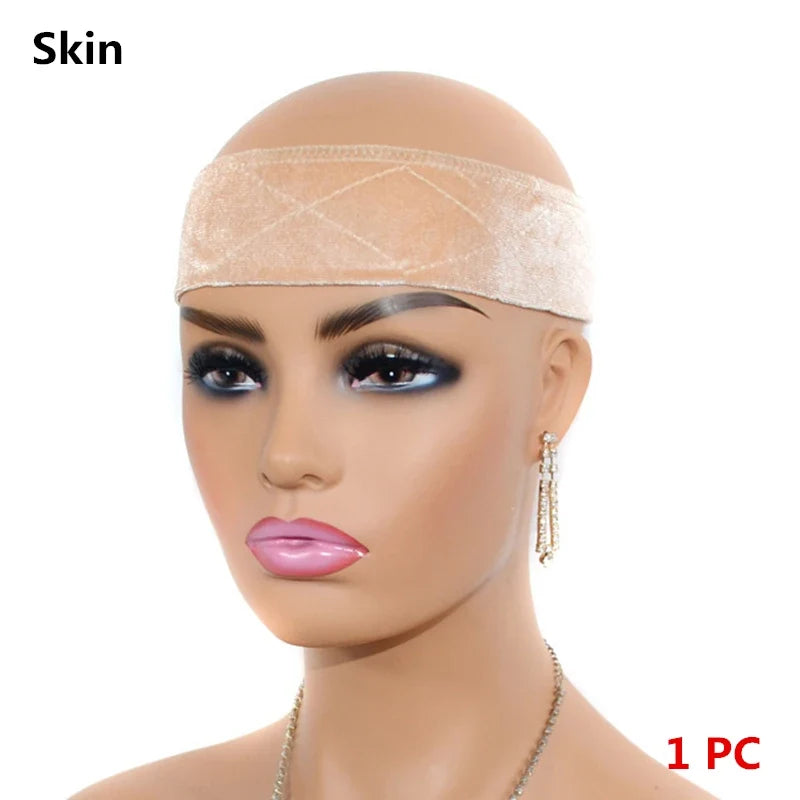 Adjustable Velvet Wig Grip Band - No-Slip Headband for Lace Front Wigs, Secure Wig Holder for Women