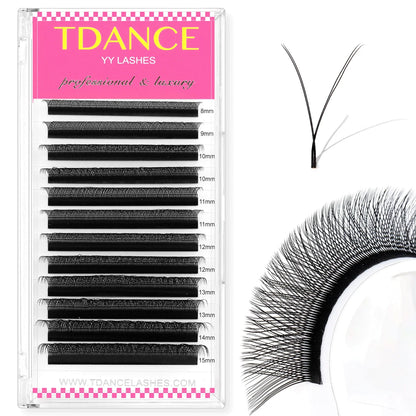 TDANCE 3D–6D Premade Fan Eyelash Extensions – W Style Faux Mink Soft Bloom Automatic Flowering Volume Lashes for Natural Salon-Quality Look