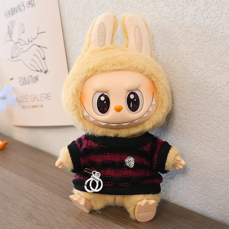 Labubu 15-17cm Blind Box Keychain Doll Outfit – Sweater & Glasses Accessory Set