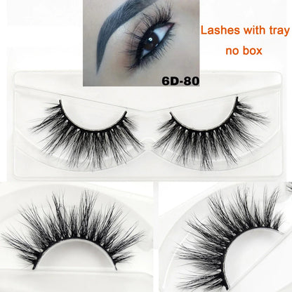 Visofree 3D Mink Eyelashes – 30/40/100 Pairs Handmade Full Strip Lashes with Tray, Cruelty-Free False Lashes for Makeup
