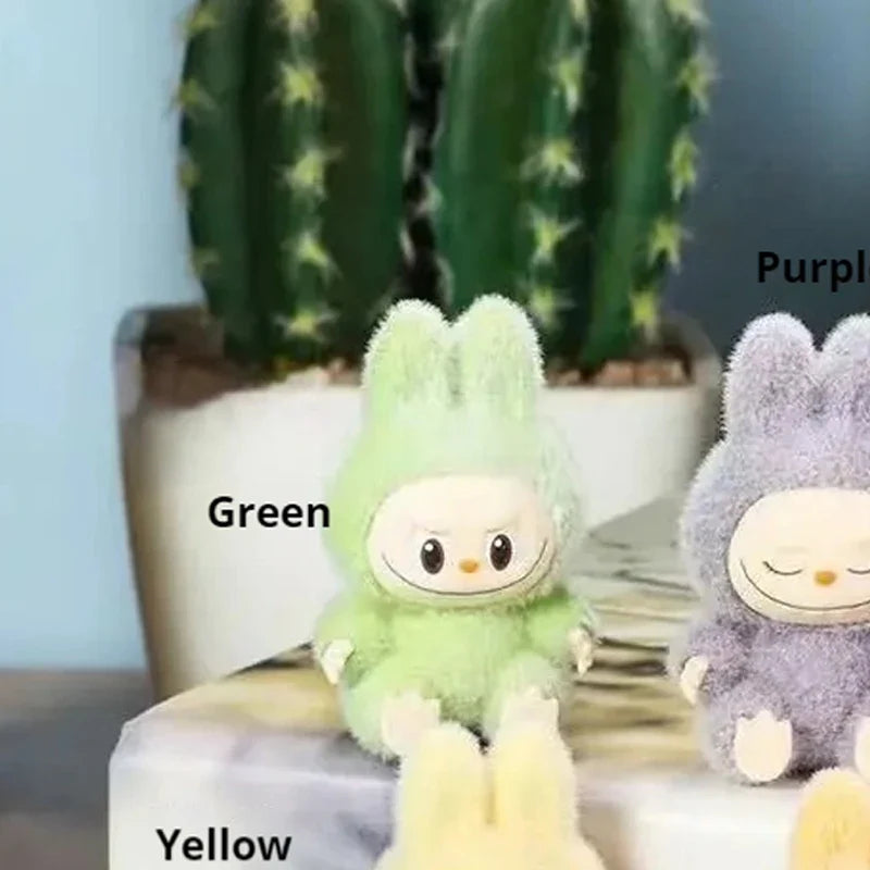 Labubu Mini Plush Toy 4.3cm – Sitting Posture Handmade Cartoon DIY Desktop Ornament Mystery Box Gift