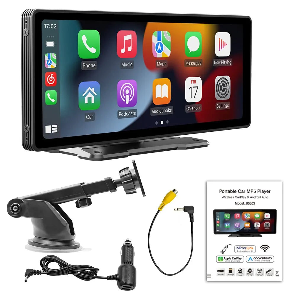 Universal 10.26” Screen Car Radio Multimedia WIFI Video Player - Wireless Carplay Screen for Apple and Android Devices