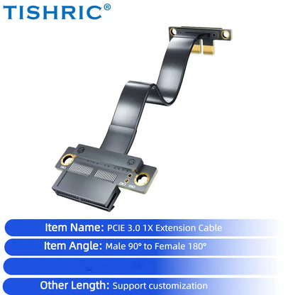 TISHRIC PCIe 3.0 X1 Extension Cable - 5/10/15/20CM High Speed PCI Express Riser Cable with 90°/180° Right Angle Connector
